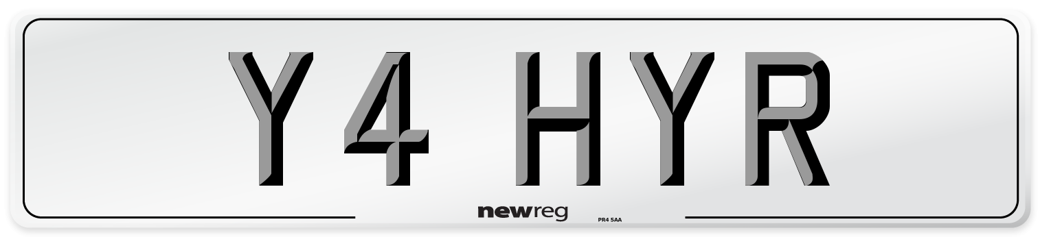 Y4 HYR Number Plate from New Reg